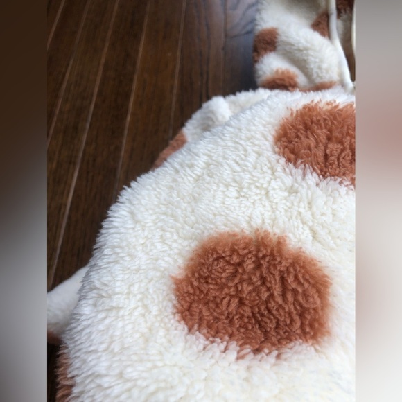 NWT* Little Me Infant 9M Tan/Brown Polka Dot Marshmallow High Pile Fleece Jacket - Picture 3 of 8